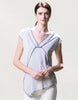 White v-neck organic cotton t-shirt by raw earth wild sky.